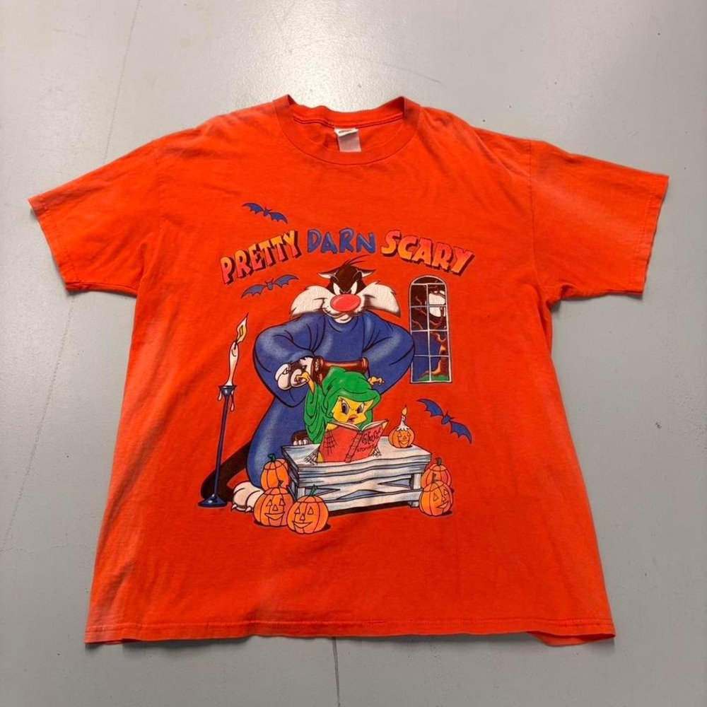 Vintage Looney Tunes Halloween T-Shirt "Pretty Darn Scary" XL